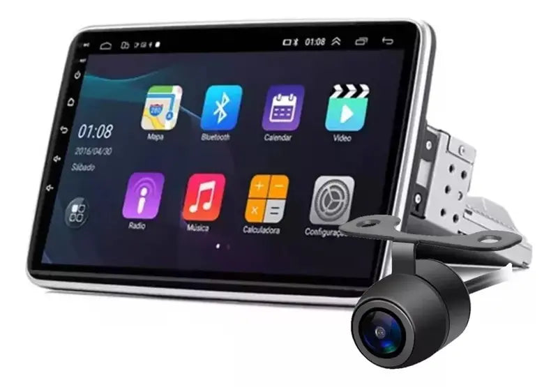 Multimídia Universal Flutuante Tesla Android 11, Tela Giratória 10 Pol Octacore