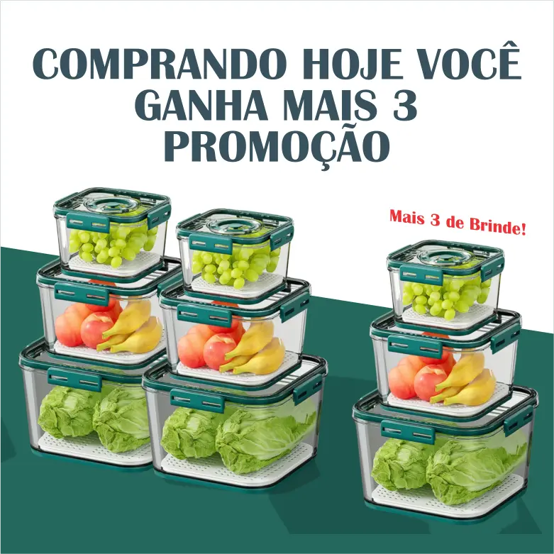 [Queima de Estoque] Kit Pote Hermético de Vidro - Compre 6 Leve 9 - Somente Hoje