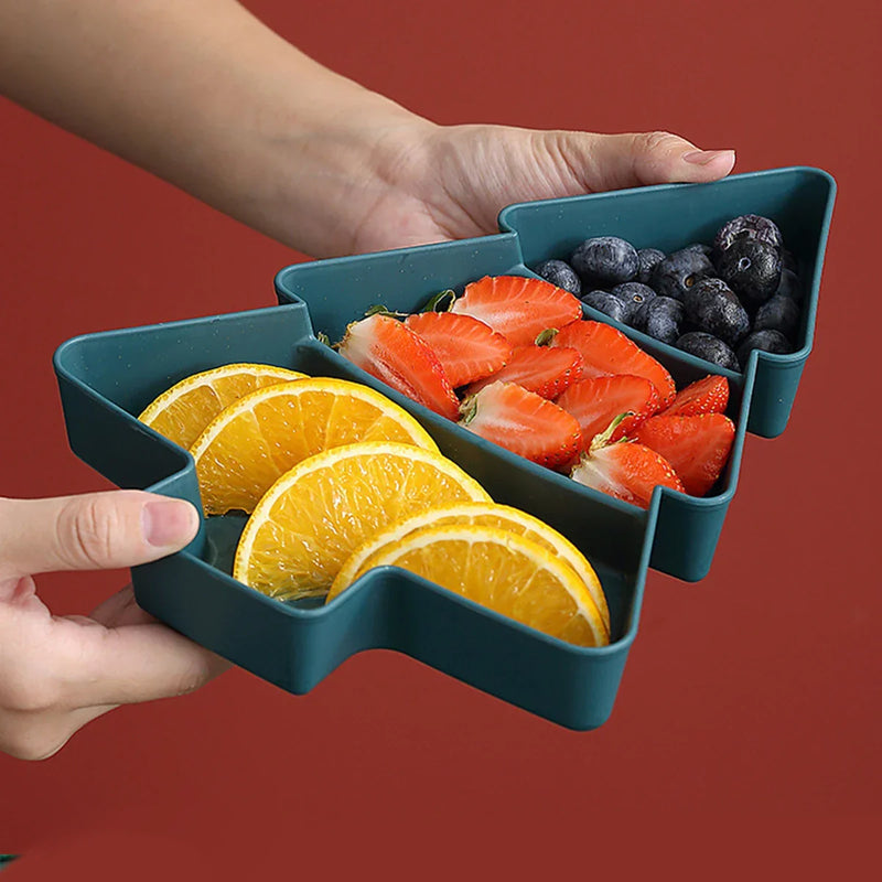 Bandeja de Frutas em Forma de Árvore de Natal