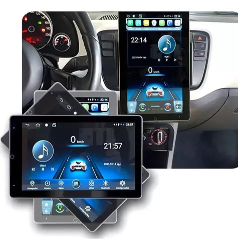 Multimídia Universal Flutuante Tesla Android 11, Tela Giratória 10 Pol Octacore