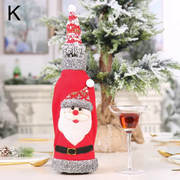 Decoração para Garrafa De Vinho De Natal