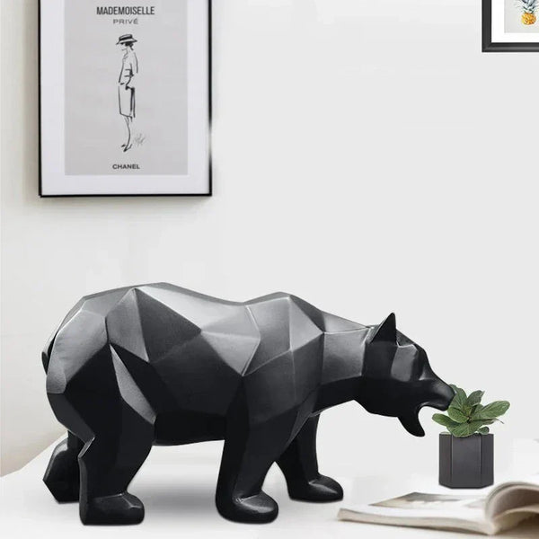 Escultura Decorativa Urso Geométrico