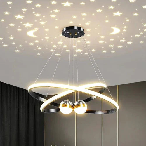 Lustre Pendente Elegance LED Duplo Circular