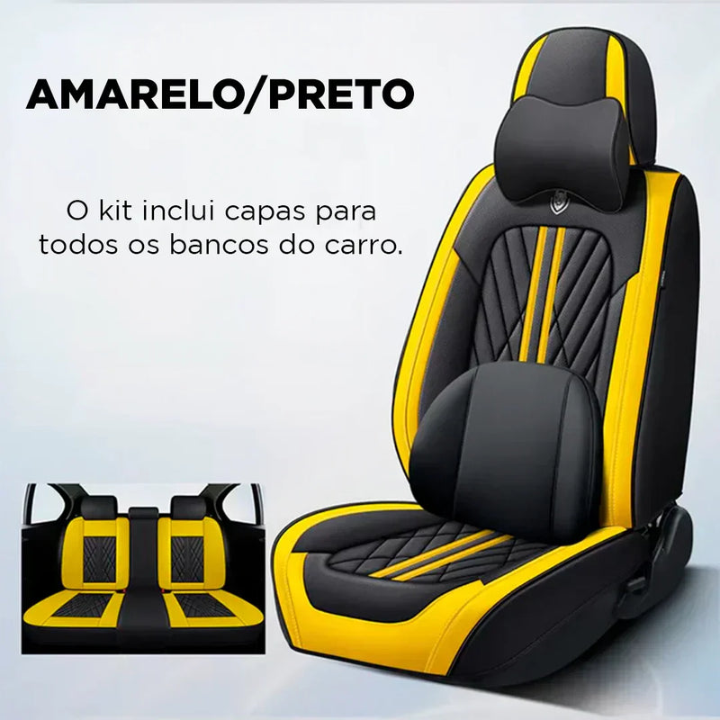 Kit Capas de Bancos Plus + Kit de Tapetes Automotivos de Luxo e Esportividade [ENVIO GRÁTIS SOMENTE HOJE] 🔥