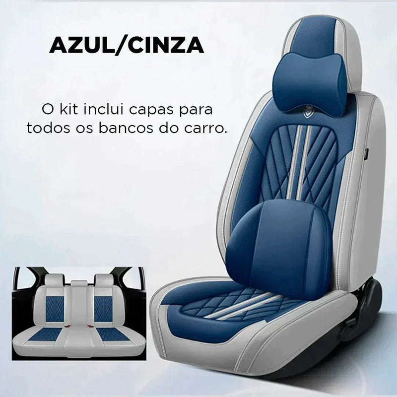 Kit Capas de Bancos Plus + Kit de Tapetes Automotivos de Luxo e Esportividade [ENVIO GRÁTIS SOMENTE HOJE] 🔥