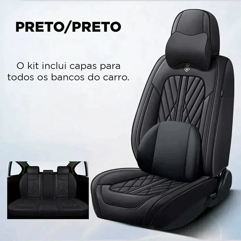 Kit Capas de Bancos Plus + Kit de Tapetes Automotivos de Luxo e Esportividade [ENVIO GRÁTIS SOMENTE HOJE] 🔥