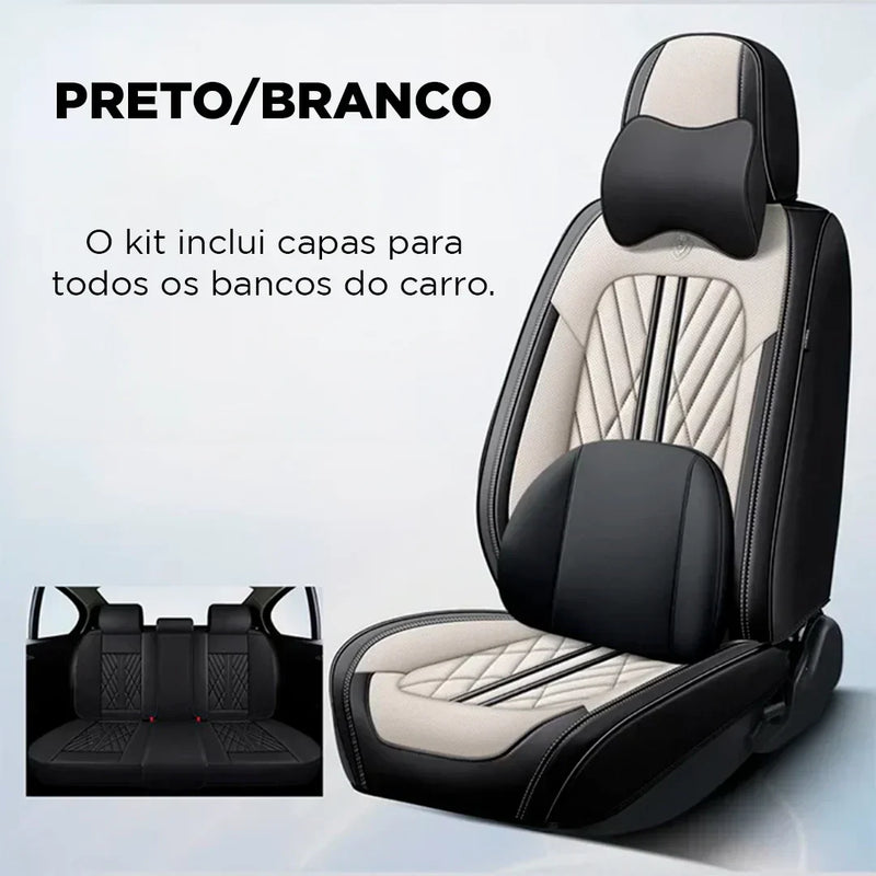 Kit Capas de Bancos Plus + Kit de Tapetes Automotivos de Luxo e Esportividade [ENVIO GRÁTIS SOMENTE HOJE] 🔥